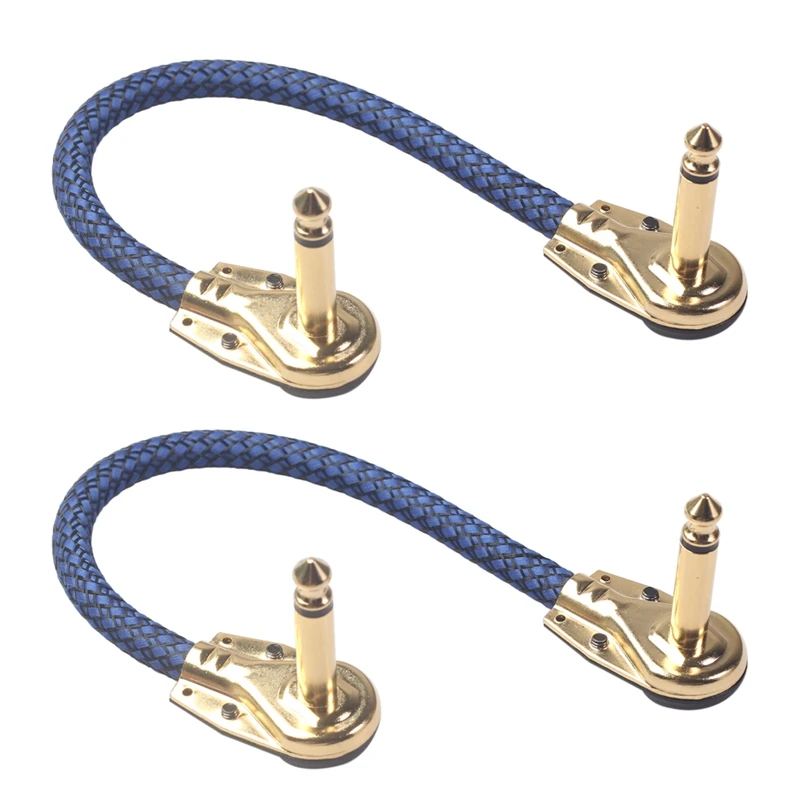 3PCS 20cm Guitar Effect Pedal Instrument Patch Cable 1/4inch Right-Angle Plug | Спорт и развлечения