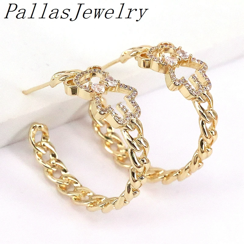 

5Pairs, Trendy Gold Plated Cubic Zirconia Animal Stud Earrings For Women CZ Circle Earring Charm Wedding Jewelry Gifts