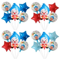 5pcs cartoon plim plip clown foil balloons set happy birthday party decorations inflatable helium globos children classic toys