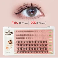 iguionss 7 rows 170 pcs lashes self grafting fairy lashes cluster lashes design 9 12mm mixed pack c curl 0 07mm thickness