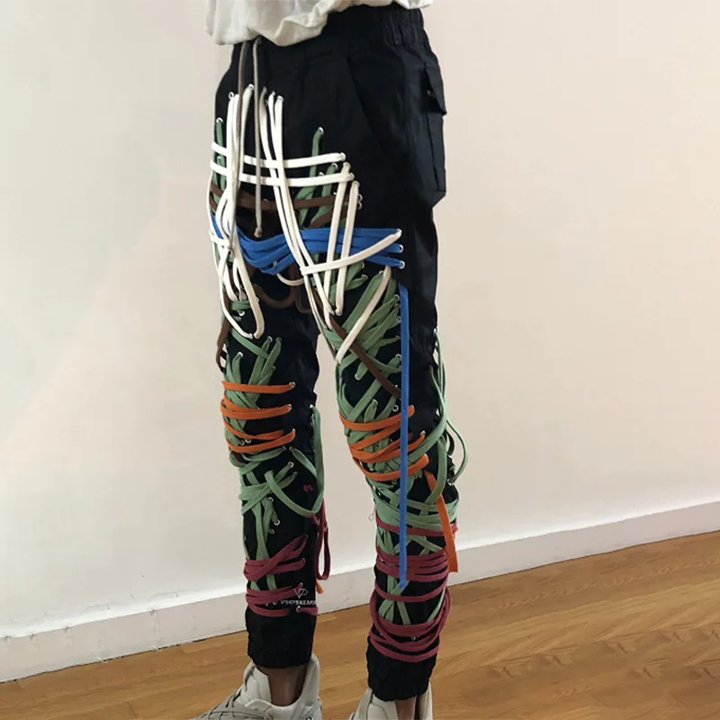 Женские повседневные брюки с высокой талией черные Асимметричные облегающие