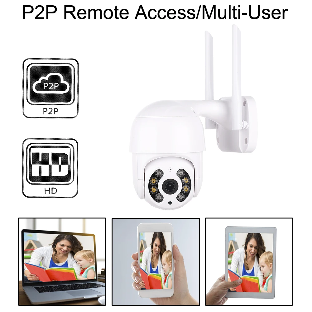 Hd 1080p Беспроводная Ai камера наружная скоростная Купольная Wi Fi Ip 2mp H.265 аудио Ptz