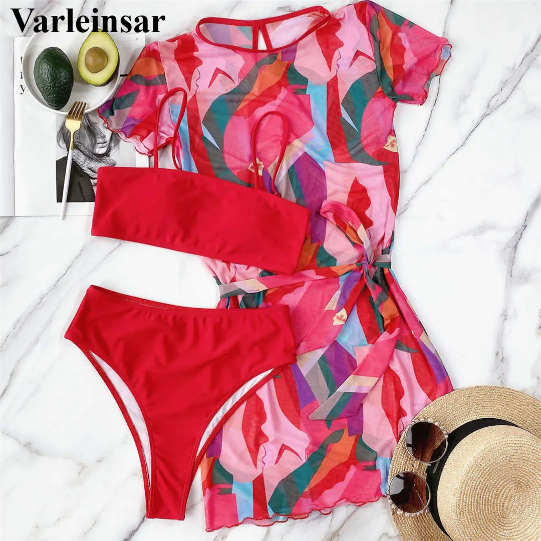 Сексуальное бикини с высокой талией и принтом Женская купальная одежда женский