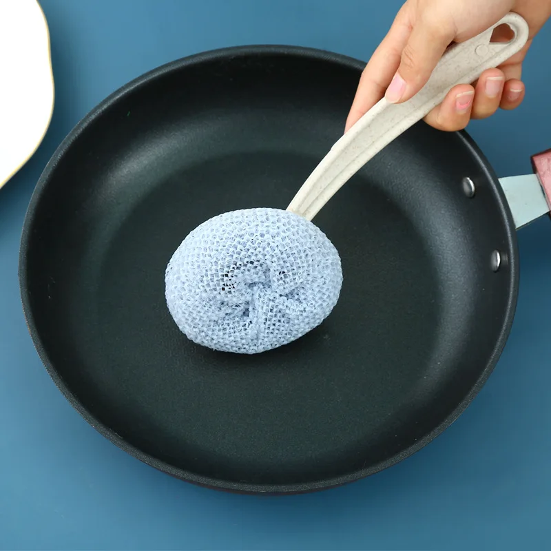 

Nano clean ball set with handle detachable household brush pot brush bowl steel ball does not hurt hand cleaning brush