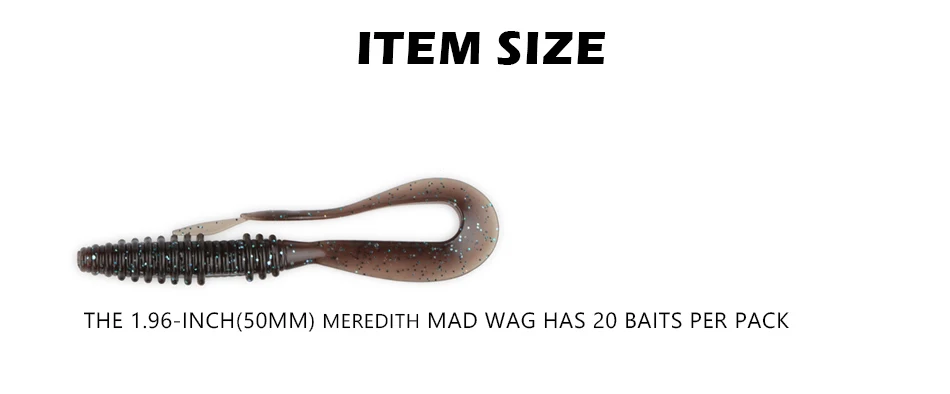 Meredith Mad Wag 7,5 см 1,8 г 20 штук мягкие приманки для рыбалки искусственные мягкие приманки Хищник снасти мягкие приманки для рыбалки приманки