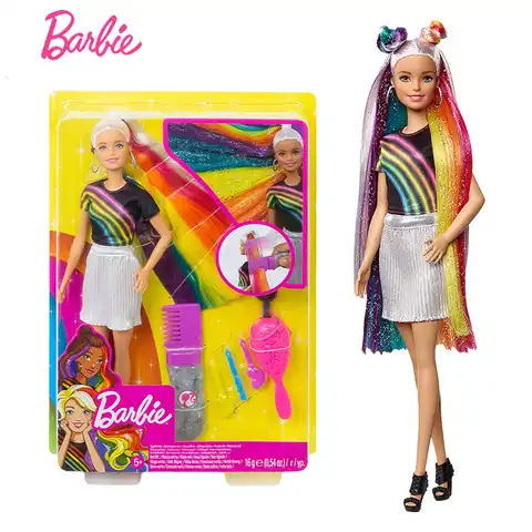 Новая кукла Барби Модницы радужные блестящие волосы с аксессуарами и одеждой Барби игрушки модные игрушки для девочек подарок FXN96
