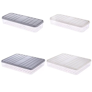 4 предмета в комплекте холодильник Еда Сохранение Коробка для хранения Пластик морозильной камеры компактный застегивающийся вакуумный Еда Контейнер Организация полки Кухня коробка