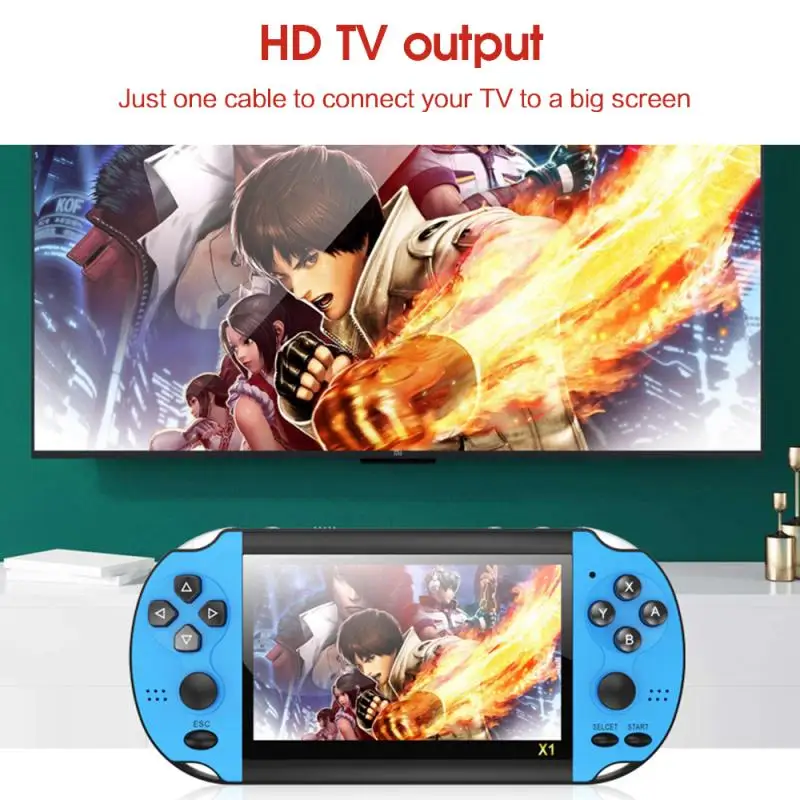 

Portable X1 4.3-inch Game Console 8G Built-in 10000 Games Nostalgic Classic Dual-Shake Game Console For Child's Birthday Present