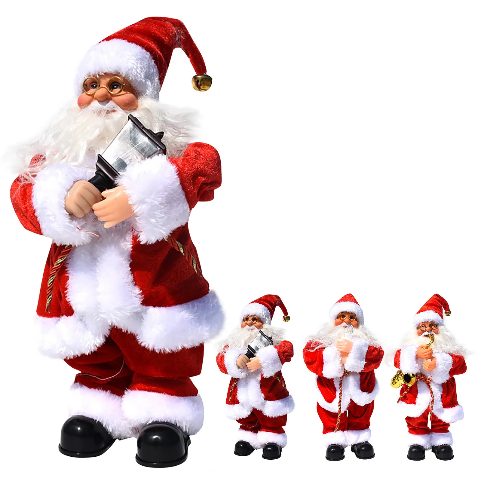 

Рождественская электрическая Музыкальная кукла Санта-Клаус, украшение для рождественской елки, украшение для рождевечерние, дома, настоль...