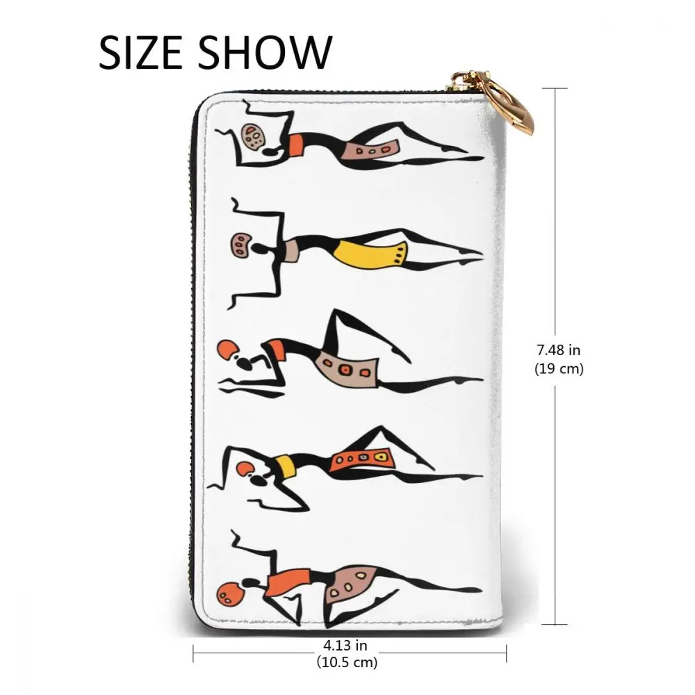 

Long Clutch Wallet African Dancing Women Large Capacity Leather Purse Zipper Pocket Card Holder for Woman Man