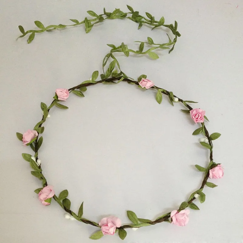 

Simple Flower Crown Headbands Garland Tiara Girls Women Hairbands Head Wreath Hair Accessories Beach Party Wedding Photography
