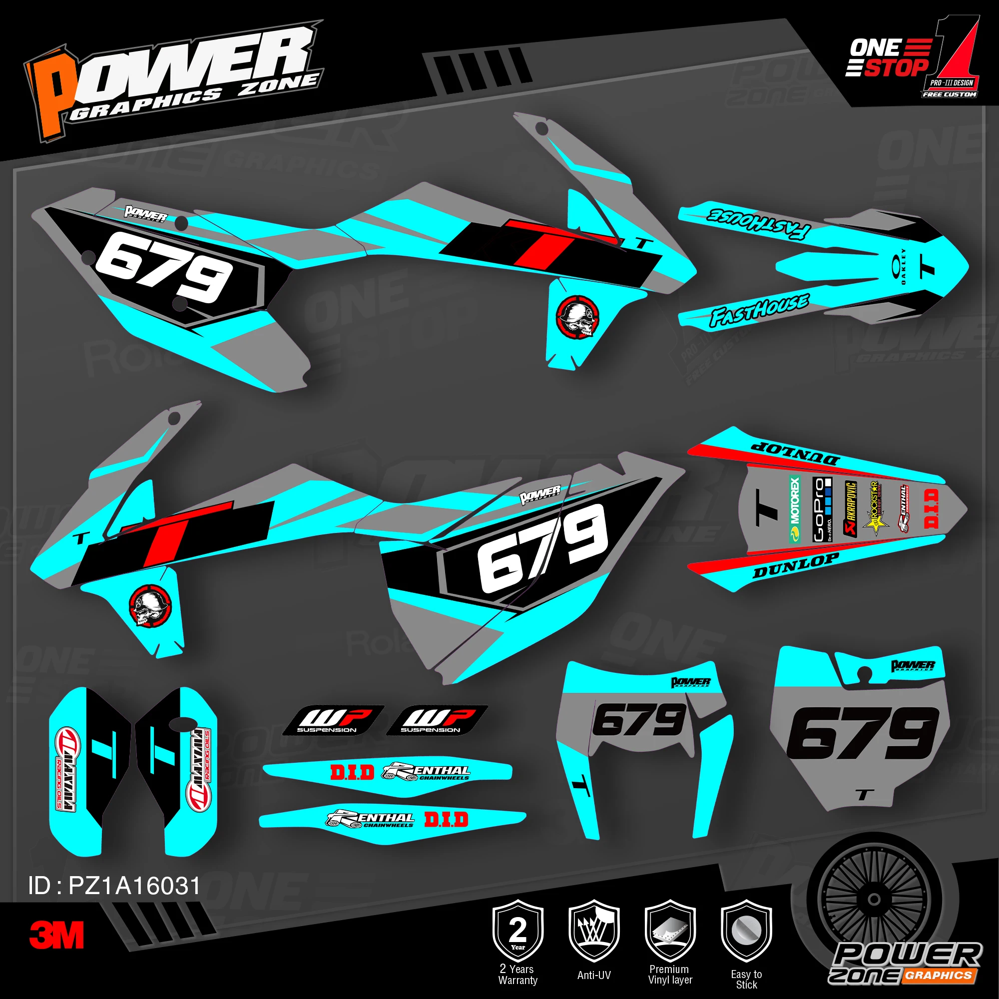 PowerZone на заказ футбольной команды Графика Фоны наклейки 3м комплект для KTM SX SXF MX 16