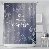 farmhouse shower curtain waterproof bathroom curtain starry sky letters toilet laundry room home decor watertight bath curtains