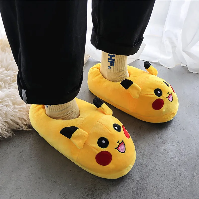 Пара хлопковых тапочек с покемоном для осени и зимы Сумка теплой толстой