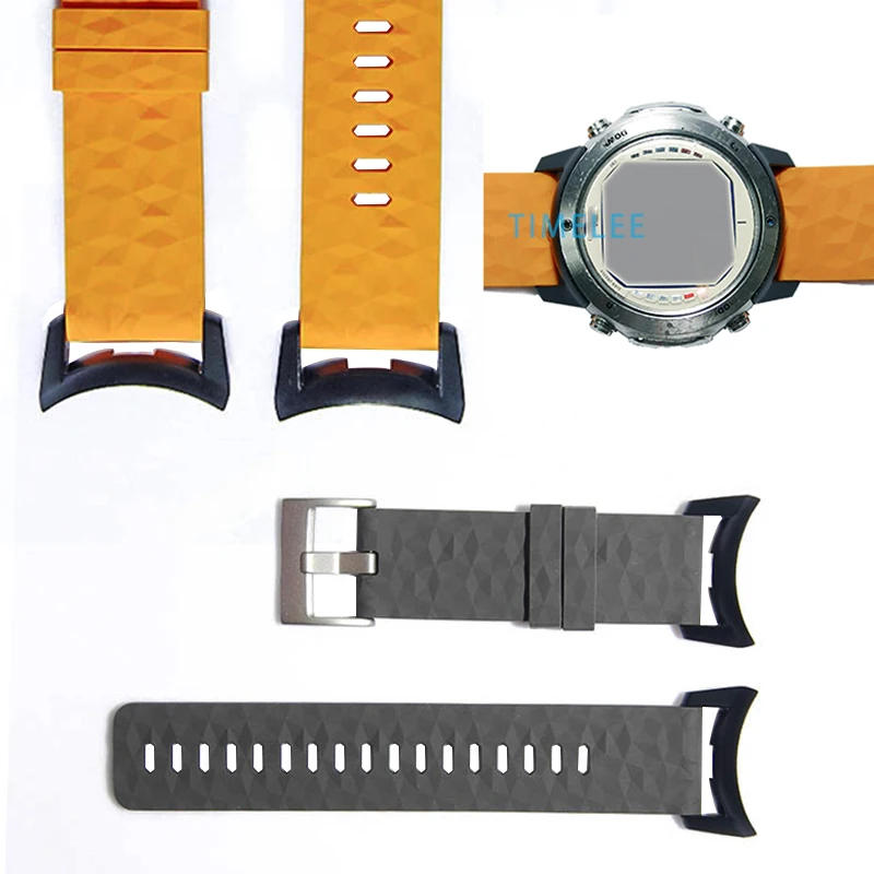 

For Suunto D6 D6i Dive Computer Watch Soft Silicone Strap Kit Watchbands+ PC Adapters