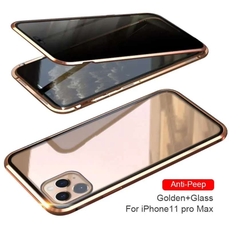 Phone 11pro MAX Оболочка всего тела Магнитный высокой четкости прозрачное закаленное стекло крышка бампер Чехол протектор экрана для lPhone 11 - Цвет: Phone 11pro MAX