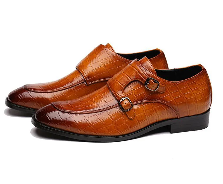 Официальная оксфордская обувь с острым носком и ремешком в британском стиле для