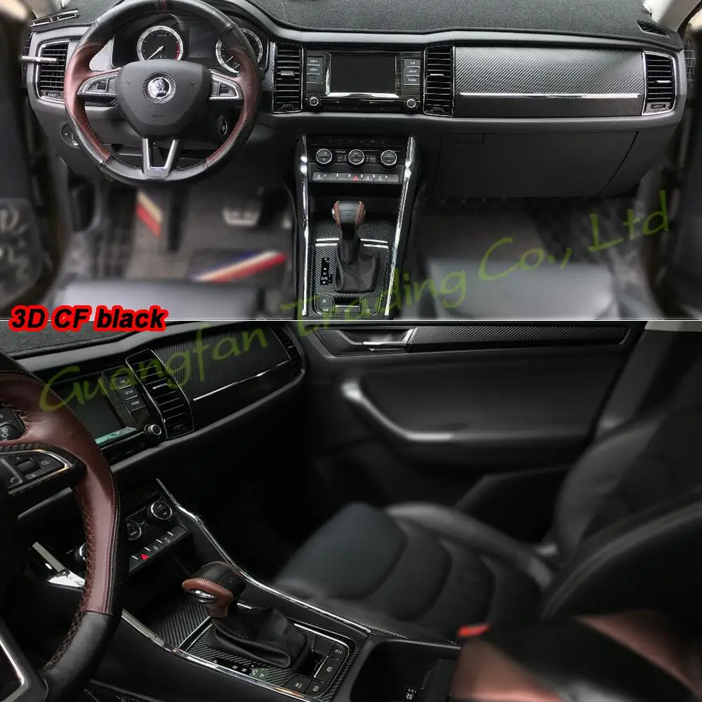 

Car-Styling 3D 5D Carbon Fiber Car Interior Center Console Color Change Molding Sticker Decals For Skoda Kodiaq 2017-2020