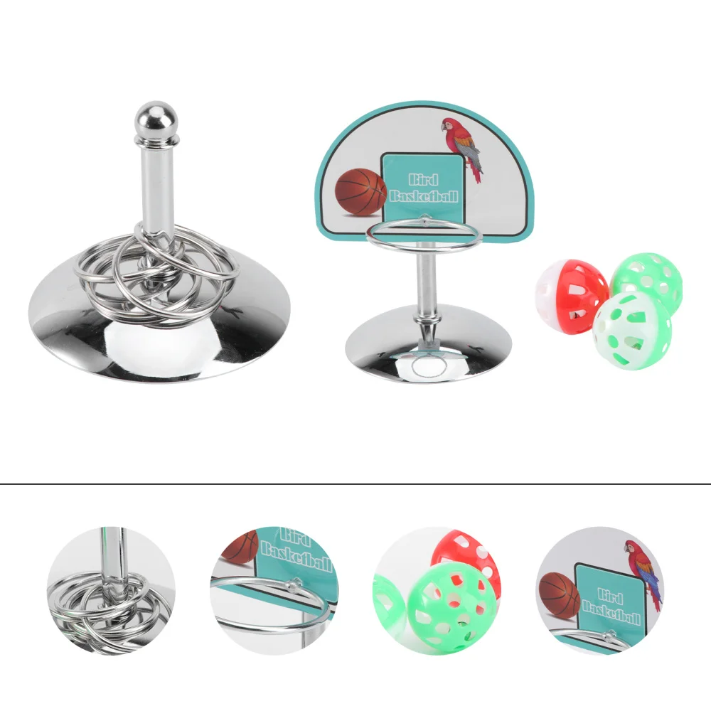 

2 Sets Funny Parrot Ring Basket Shooting Interesting Training Pet Bird