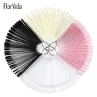 Акриловый лак для ногтей, 50 насадокнабор, натуральный розовый, прозрачный, черный, накладные ногти для УФ-геля, цветной дисплей, маникюрный салон