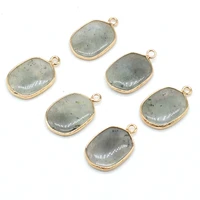 natural stone labradorites pendants rectangle crystal charms for jewelry making diy women necklace earring accessories