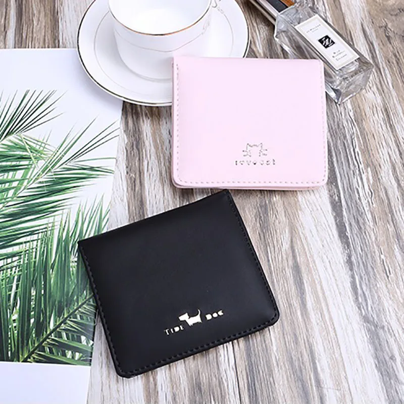 

Q 2020 NEW Cute Cartoon PU Korean Style Purse Card Holder for Women Money Bag Pure Color Hasp 1Pcs Wallets Pocket