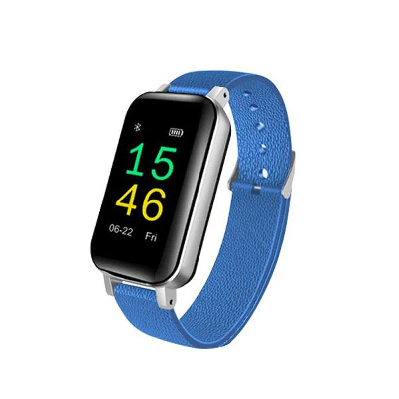 Blue LAUMOX T89 TWS Bluetooth наушники 5,0 смарт-браслет часы бинауральное здоровье мониторинг сердечного ритма спортивные Смарт-часы для мужчин и женщин - Цвет: Blue