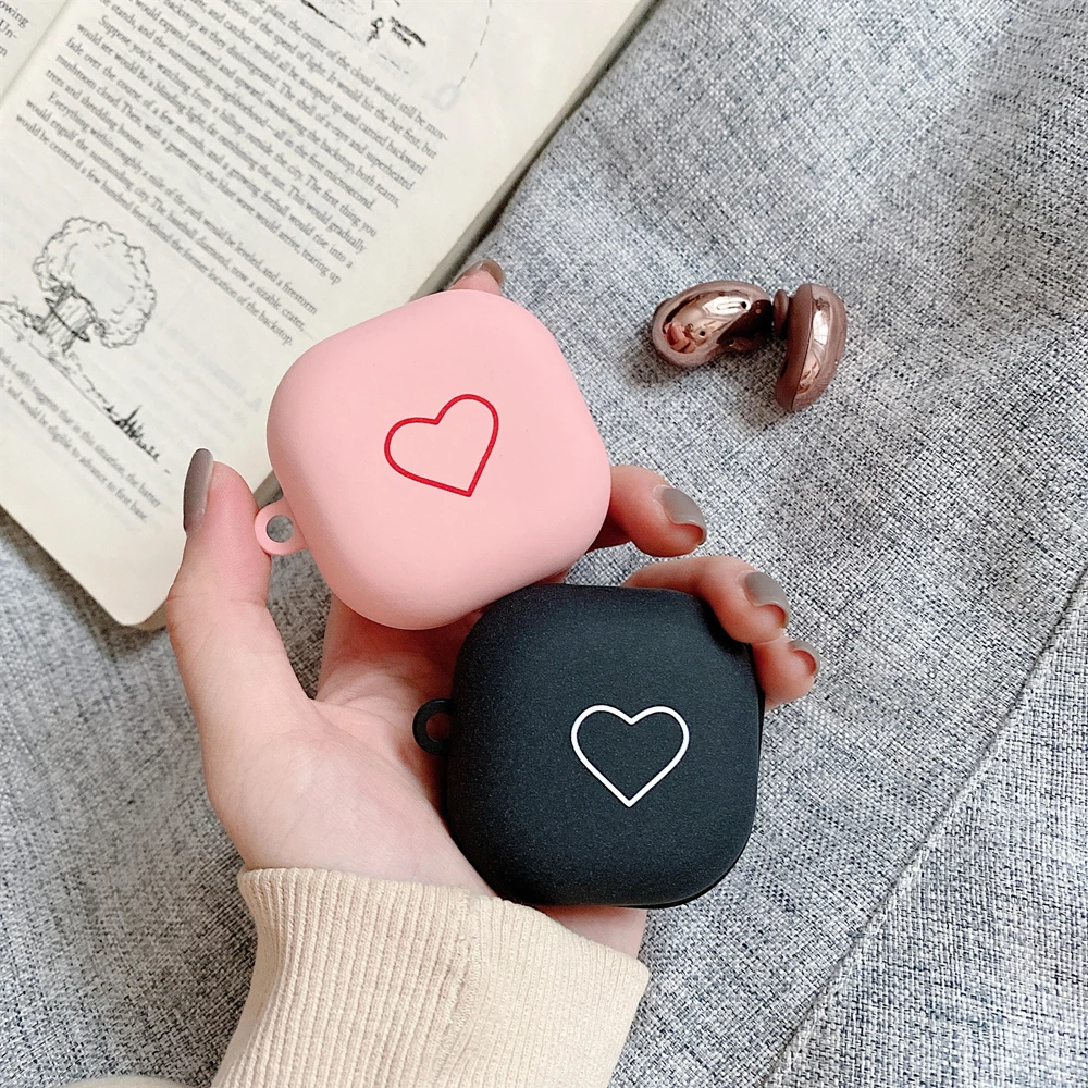 Модный розовый чехол для наушников с сердечками Samsung Galaxy Buds Live PC Жесткий Чехол