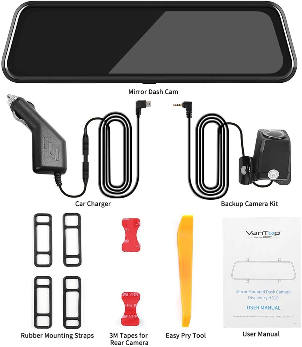 Зеркало-видеорегистратор VanTop H610 10 дюймов 2 5 K сенсорный экран |