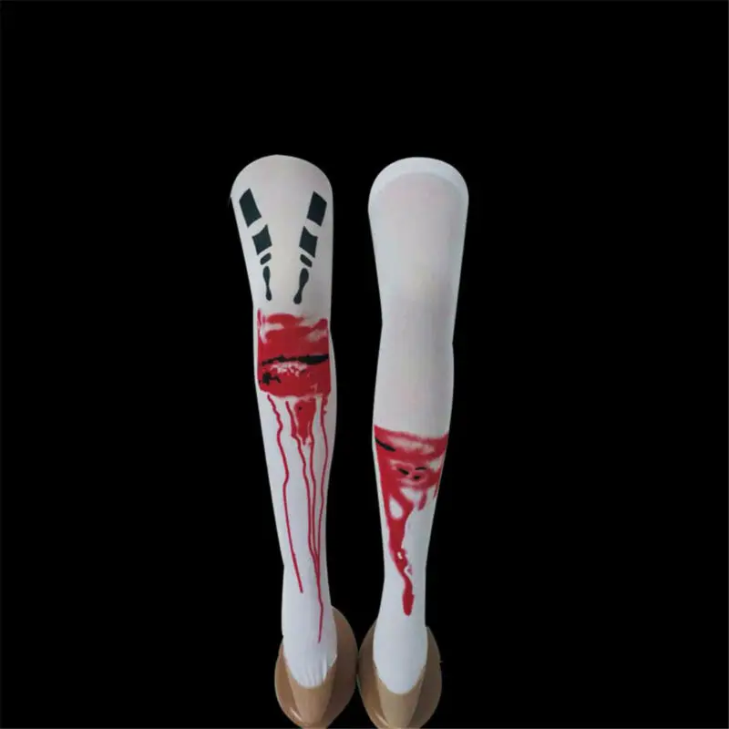 Вечерние длинные гольфы с рисунком скелета на Хэллоуин маскарадный костюм для