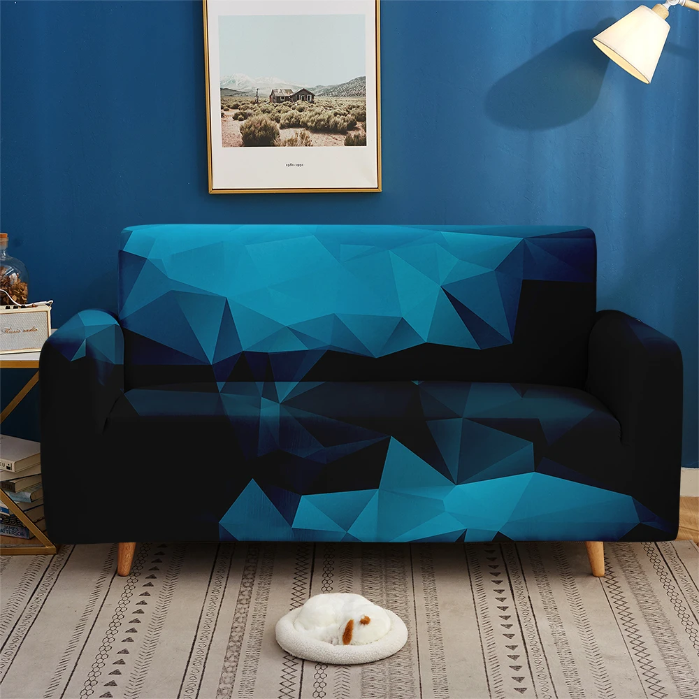 

1/2/3/4-seater Elastic Couch Sofa Cover 3D Prinit Gradient Diamond Pattern Sofa Set Living Room Bedroom Apartment Custom Decor