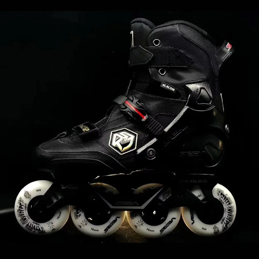 

Adult Inline Skates Roller Skating Shoes Rockered Frame Slalom Sliding