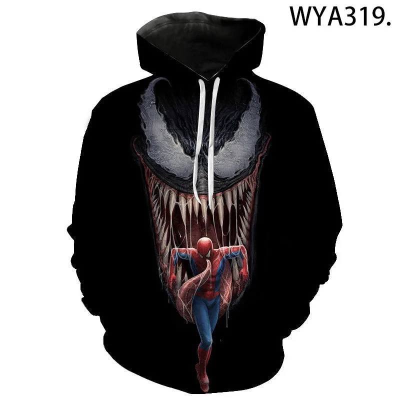 

Venom Hoodie Men's Women's Fashion Streetwear Boys Women's Hip Hop Style 3D Printed Pullovers Spring Autumn 2021