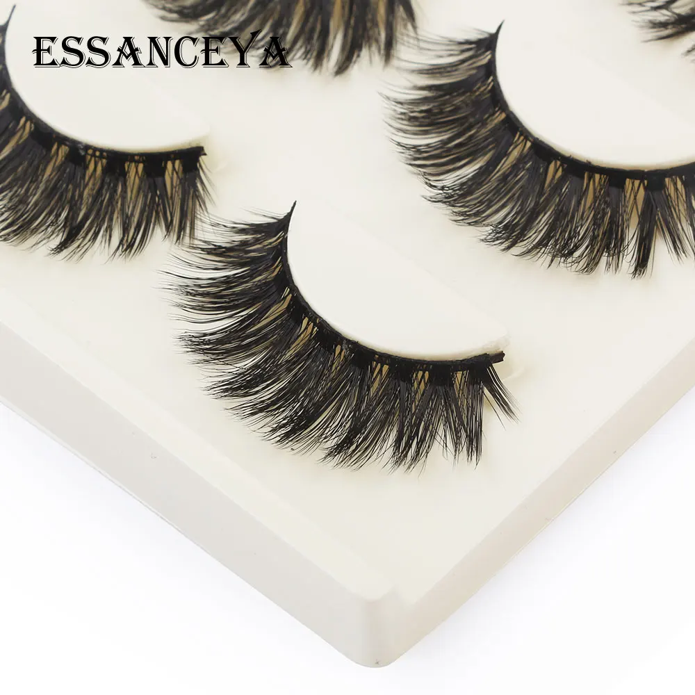 ESSANCEYA 3 пары натуральные накладные ресницы наращивание ресниц Инструмент Maquillage Cilios ресницы искусственные Cilios сексуальные лахсы