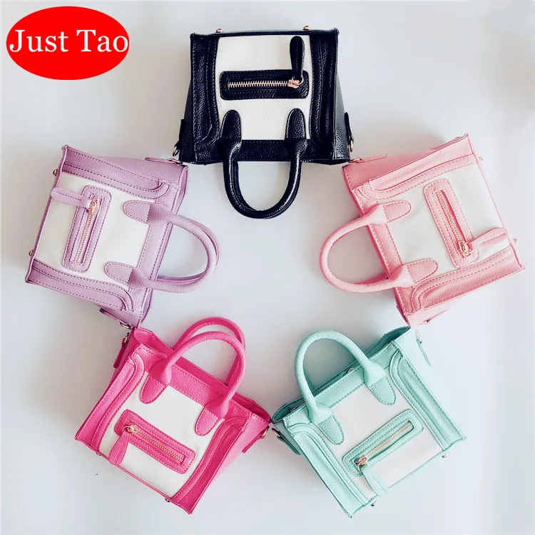 

DHL free shipping Just Tao Childrens leather handbags Kids small totes for party Toddlers mini brand bags Girls coin purse JT020