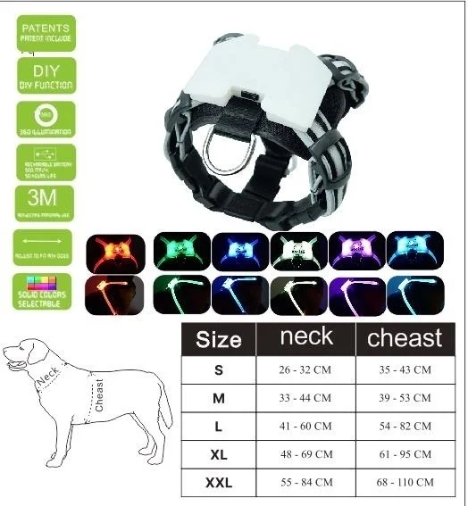 

Cc simon перезаряжаемая светодиодная шлейка для собак, фирменная шлейка для собак