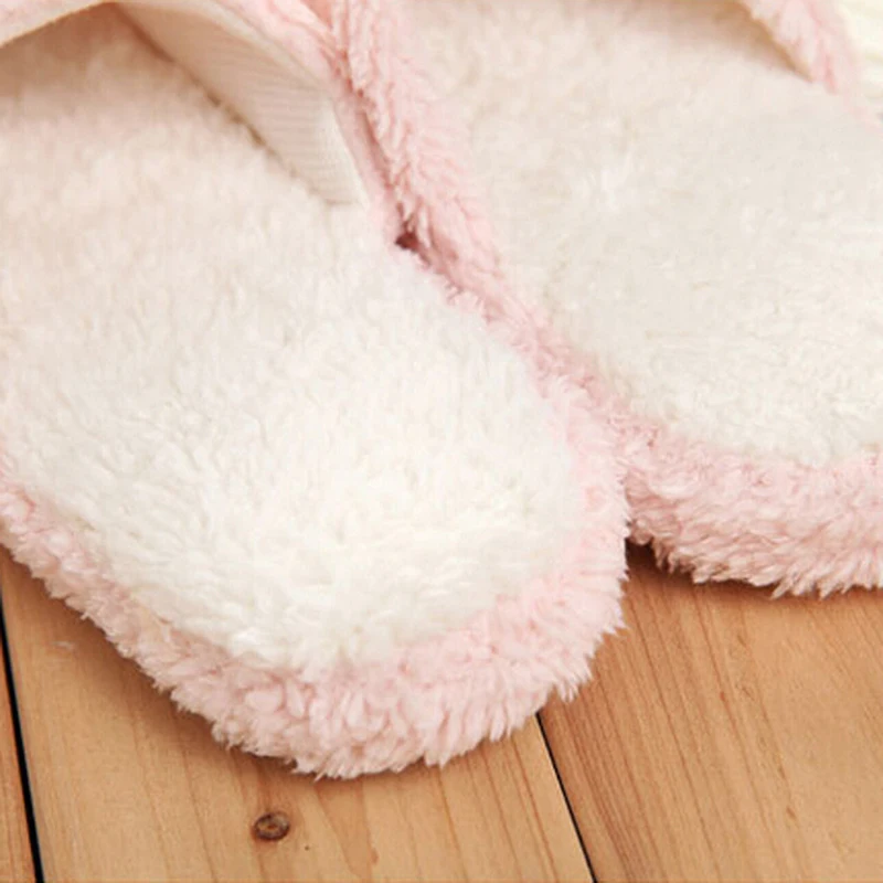 

Slipper Women Cartoon Bear Bottom Soft Home Slippers Warm Cotton Shoes Indoor Slippers Slip-On Shoes For Bedroom House Plush