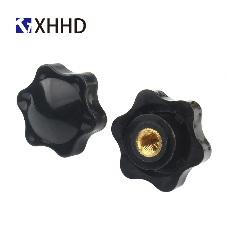 Бамбуковая бакелитовая ручная затяжка гайки Зажимная ручка резьба ЗВЕЗДА ЧЕРНАЯ