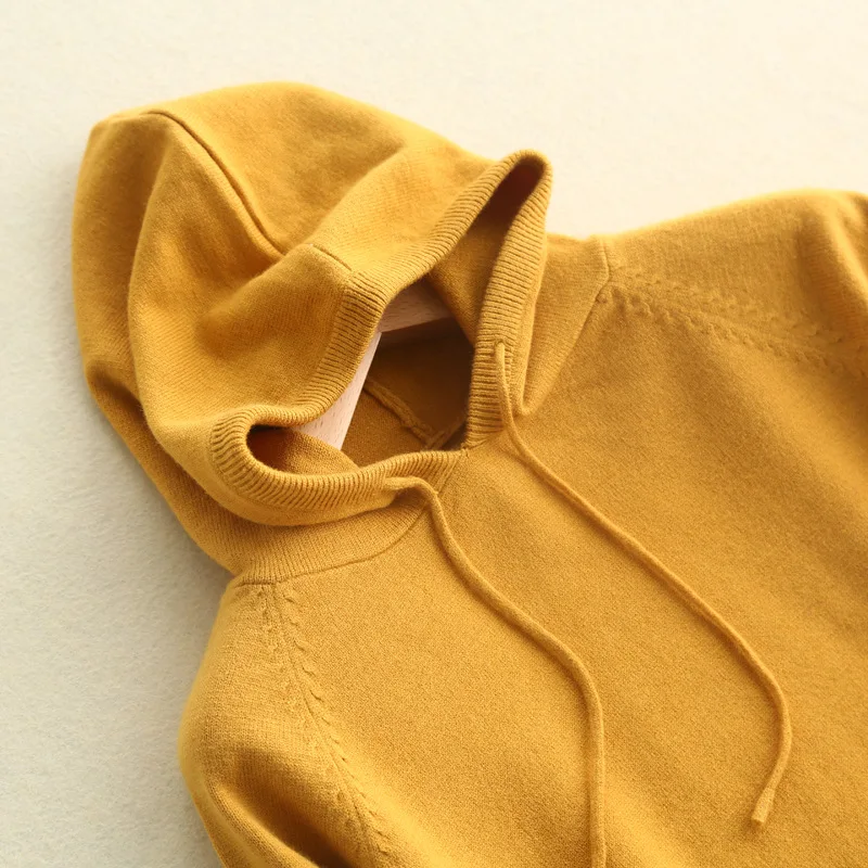 

Women Hooded Sweater Spring And Autumn New Ladies Casual Loose Knit Pullover Base Shirt Long Sleeve Soft Warm Sweaters