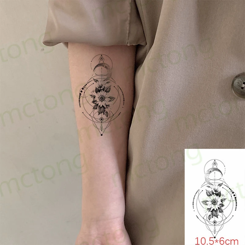 

Waterproof Temporary Tattoo Stickers Round Three-dimensional Surround Moon Body Art Flash Tattoo Fake Tattoos For Men Women