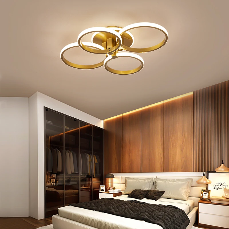 

Modern Ceiling Lights LED Ceiling Lamp For Living Room Bedroom White coffee color surface mounted round Lamps remote control