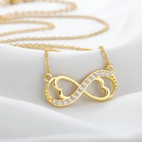 necklace for women fashion romantic gold color silver colour infinite love classic infinity symbol love heart cz jewelry gift