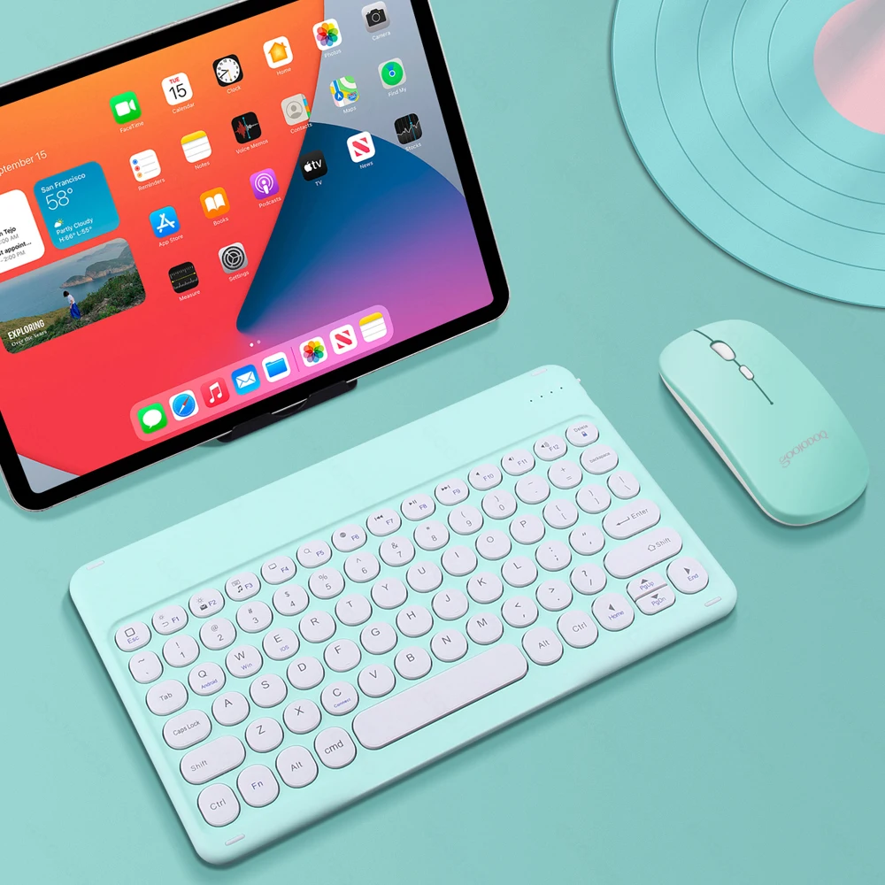 Комбинированная клавиатура и мышь для iPad Беспроводная Bluetooth Teclado Xiaomi Samsung Huawei