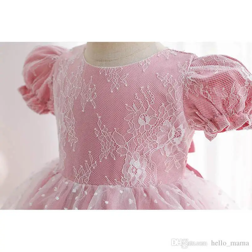 

Lace Girls Dresses Large Bowknot 1st Birthday Dress For Baby Girl Princess Dress Toddler Clothes Infant Outfits 0-4T