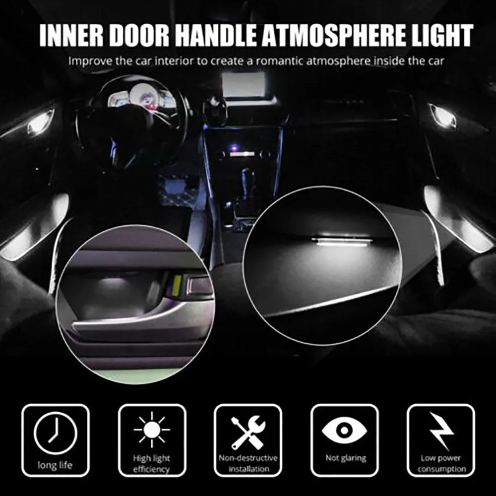 

High Bright Door Interior Inner LED Lamp Universal White 4in1 4pcs/Set