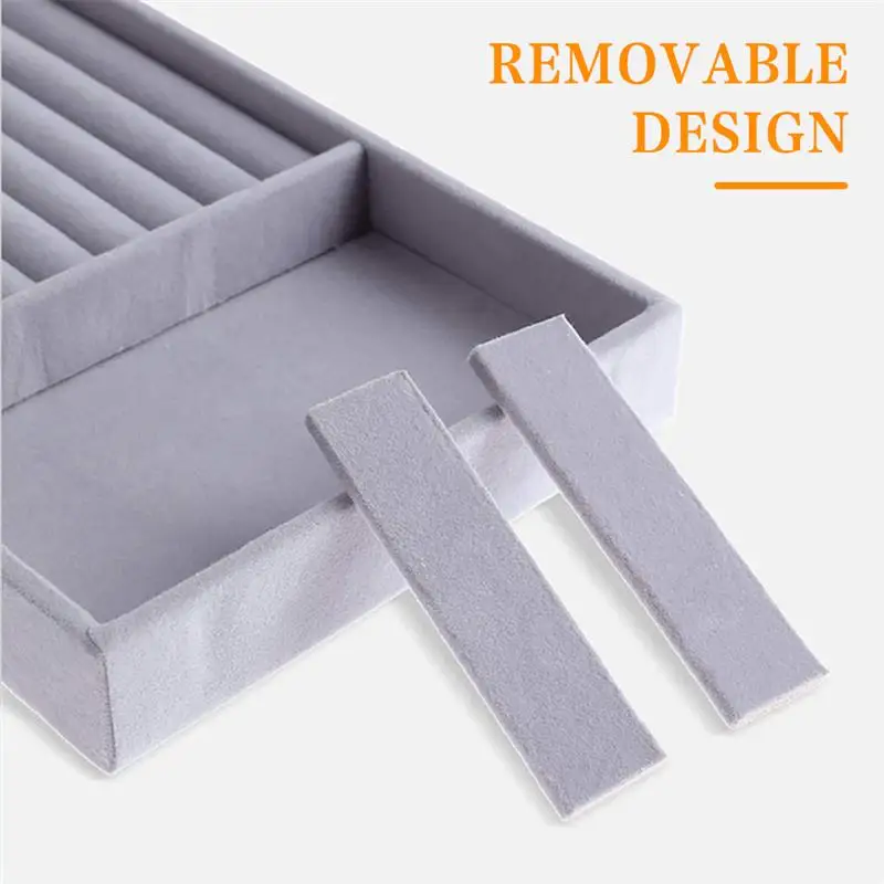 

Nordic Jewelry Storage Box Detachable Flannel Jewelry Storage Box 4 Layer Velvet Jewelry Tray Jewelry Accessary Removable Tray