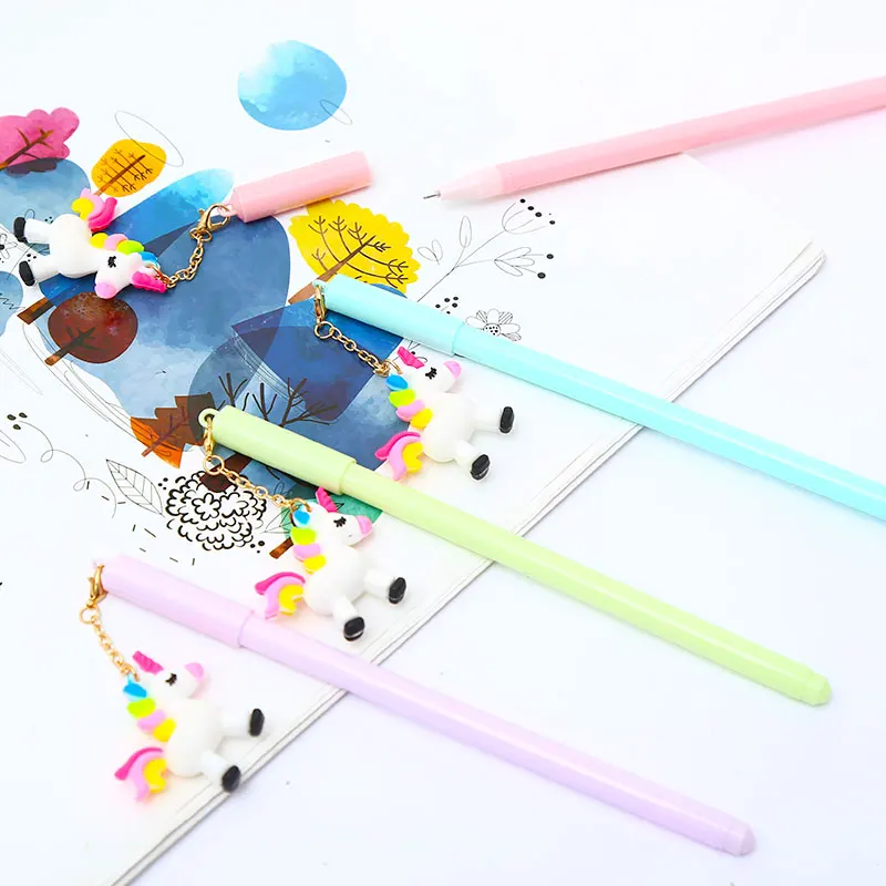 12 шт. креативная Милая гелевая ручка с подвеской в виде единорога Kawai мультяшная