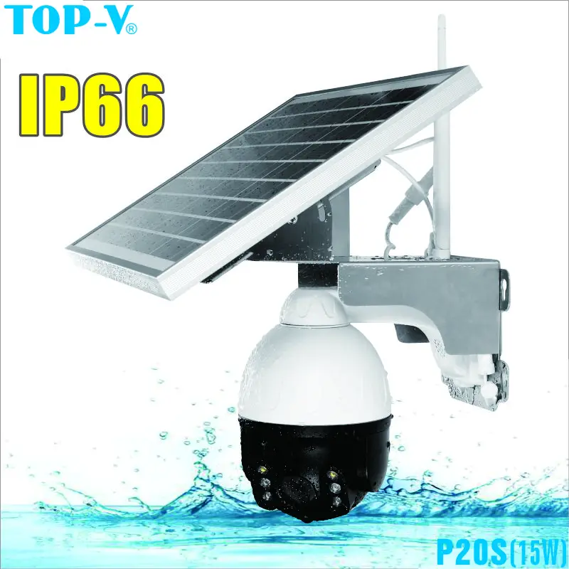 1080P Solar Power Outdoor PTZ Speed Dome Camera AI auto tracking camera support p2p sound&light alarm