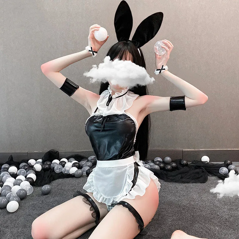 

New Re Life in a different world from zero Cosplay Costume Lolita Rem Ram apron Maid Uniform Bunny Girl Sexy Erotic Jumpsuit