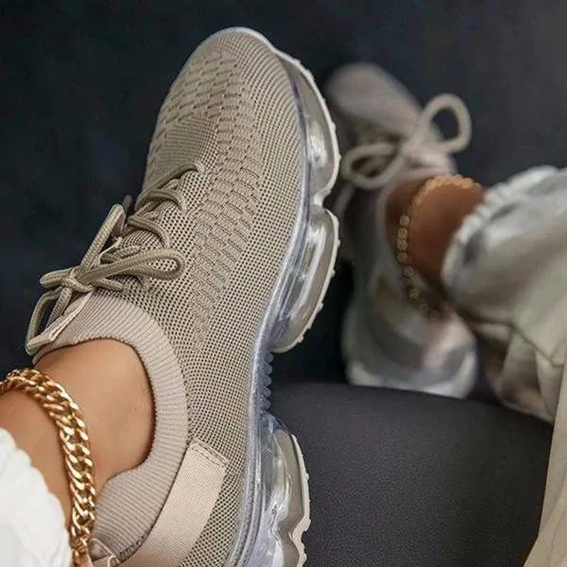 

2021 Women Breathable Mesh Sneaker Woman Lace Up Vulcanized Ladies Comfortable Women's Casual Flat Female Sports Shoes Plus Size